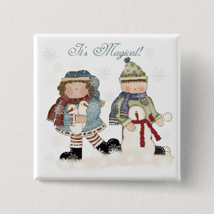 Winter Fun T-shirts and gifts 15 Cm Square Badge