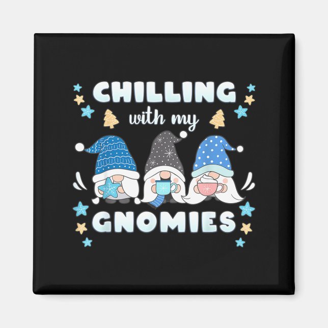Winter, Funny Nordic Christmas Gnomes  Magnet (Front)