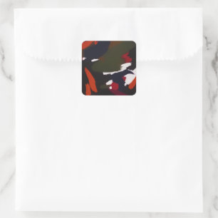 Winter Galaxy Abstract Artistic Brushstrokes Square Sticker