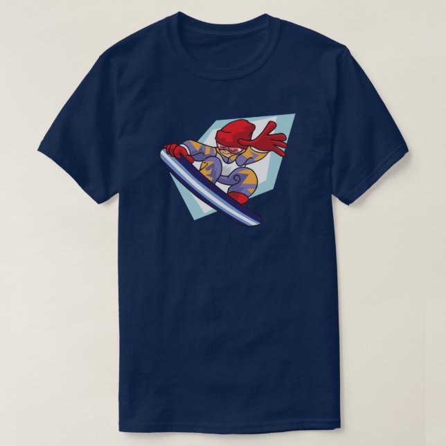 Winter Games Snowboarder Anime Style Illustration T-Shirt (Design Front)