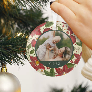 Winter Garden Custom Photo & Year Glass Tree Decoration