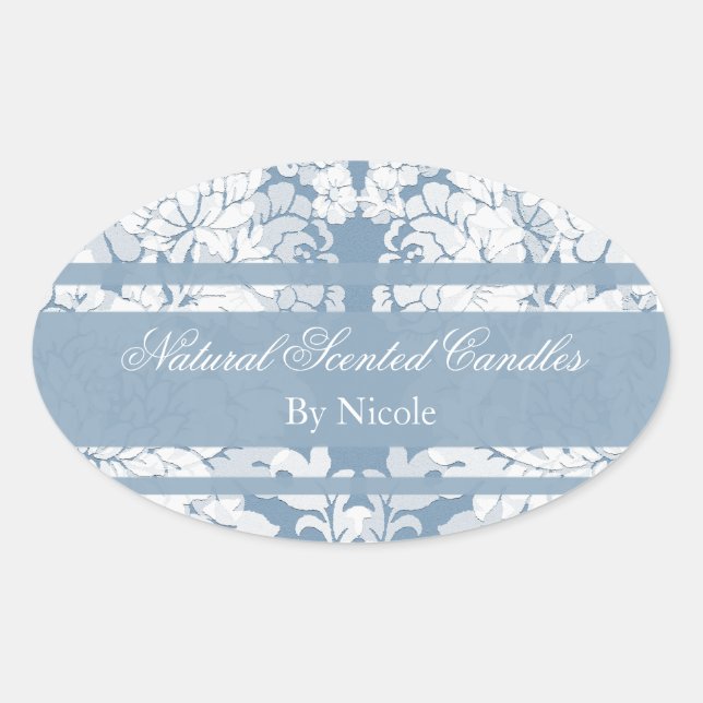 Winter garden floral scented candles oval sticker (Front)