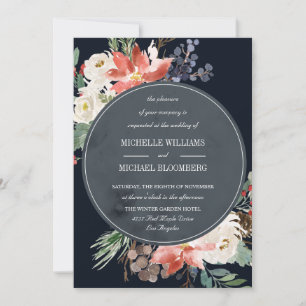Winter Garden Floral Wedding Invitation