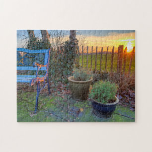 Winter Garden in Sunset Jigsaw Puzzle