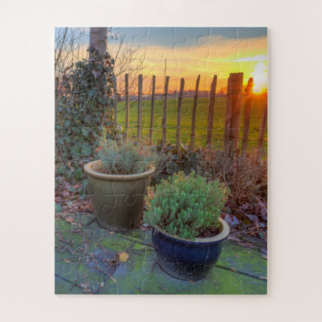 Winter Garden in Sunset Jigsaw Puzzle (Vertical)