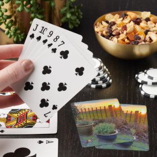 Winter Garden in Sunset Playing Cards