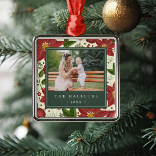 Winter Garden Personalised Photo Metal Ornament
