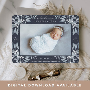 Winter Garden Photo Birth Announcement