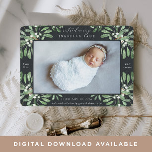 Winter Garden Photo Birth Announcement