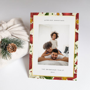 Winter Garden   Vertical Photo Foil Holiday Card