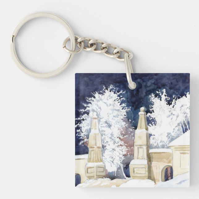 Winter gate at night key ring (Front)