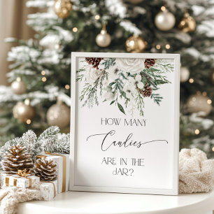 Winter gender neutral Guess how many candies Poster