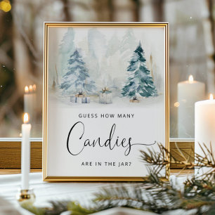 Winter gender neutral Guess how many candies Poster