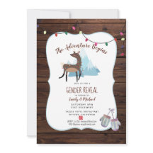 Winter Gender Reveal Invitation Adventure Begins