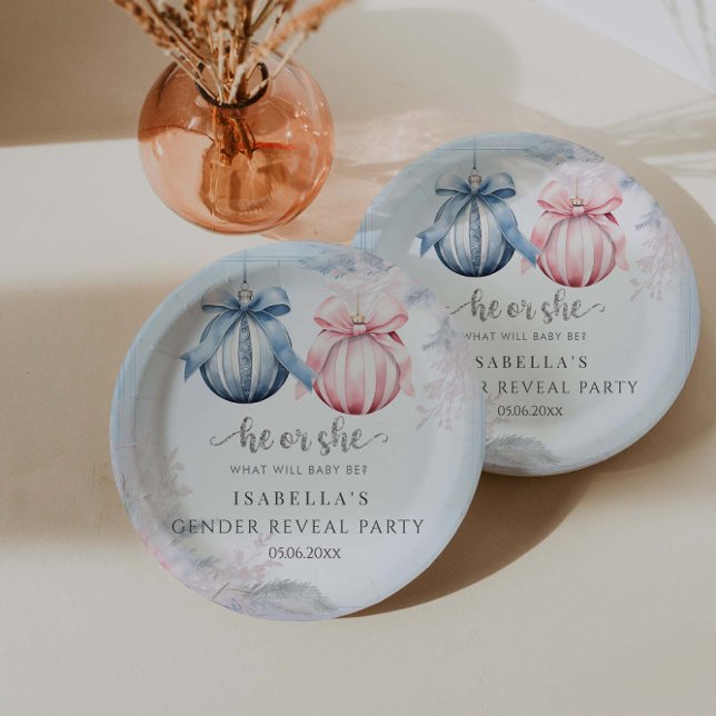 Winter Gender Reveal Party  Paper Plate (Creator Uploaded)