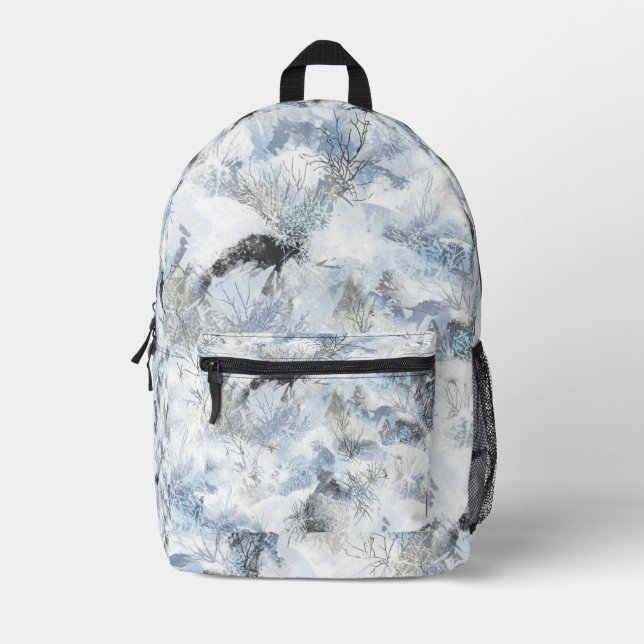 Winter Ghillie Suit Pattern Printed Backpack (Front)