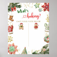 Winter Gingerbread Gender Reveal Voting Board Sign