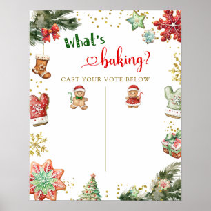 Winter Gingerbread Gender Reveal Voting Board Sign