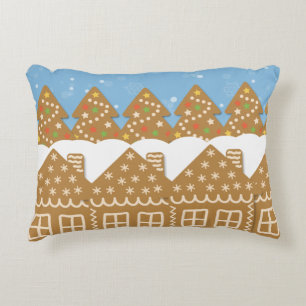 Winter Gingerbread Street Decorative Decorative Cushion
