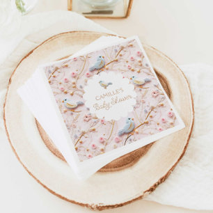 Winter Girl Baby Shower Pink Paper Napkin