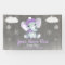 Winter Girl Elephant Backdrop Purple Snowflakes