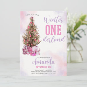 Winter Girl Onederland Birthday Invitation
