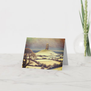 Winter Glastonbury Tor  Holiday Card