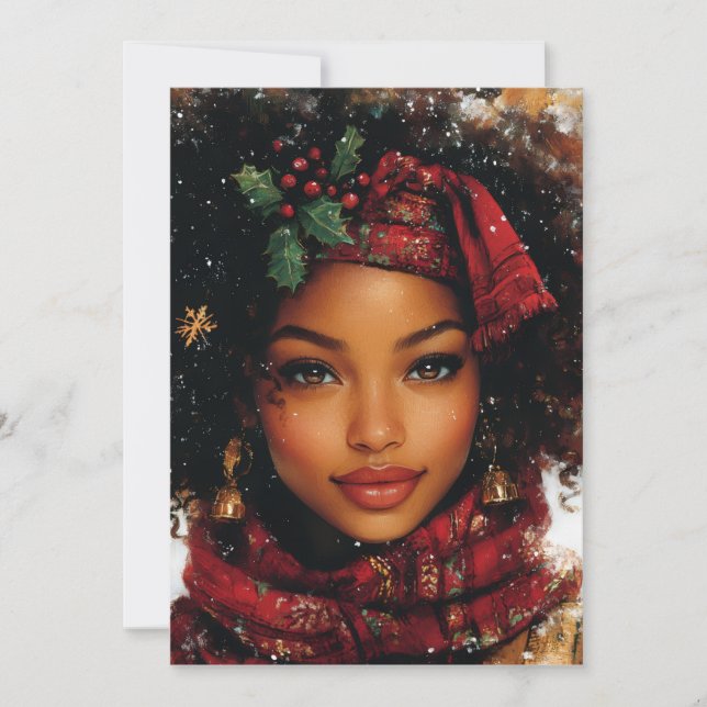 Winter Glow Afrocentric Queen – Holiday Art (Front)