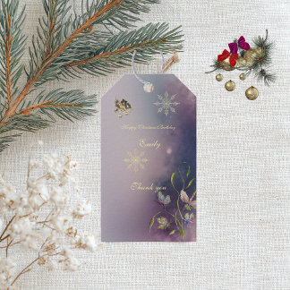 Winter Glow Birthday gift tags