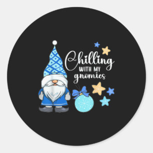 Winter Gnome, Nordic, Christmas Gnome Classic Round Sticker