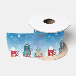 Winter Gnome Village at Christmastime Satin Ribbon