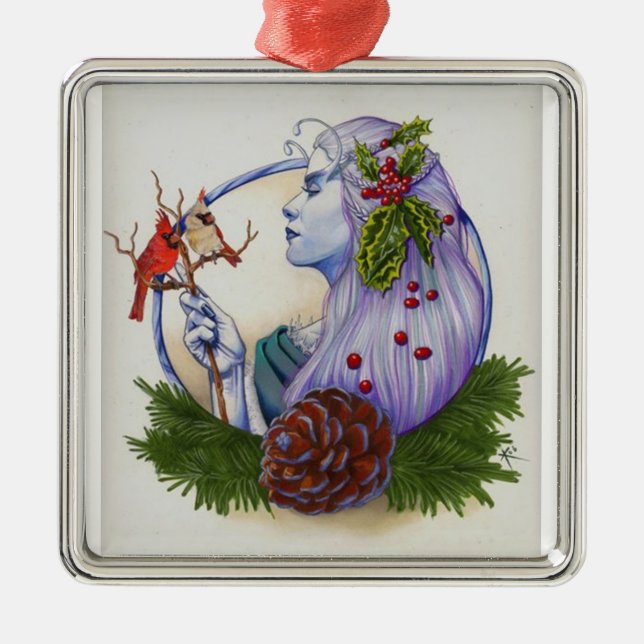 Winter Goddess Metal Ornament (Front)