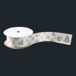 Winter Gold and Silver Pine Tree Satin Ribbon<br><div class="desc">Personalised Ribbon
Give your friends this year special,  cute wrapping paper from the whole family.</div>