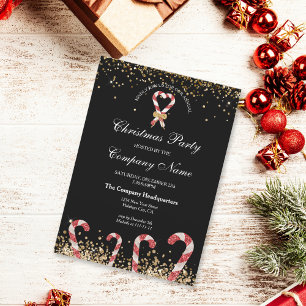 Winter Gold Glitter Christmas Corporate Party Invitation