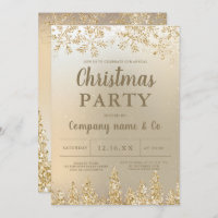 Winter gold snow pine metallic corporate Christmas