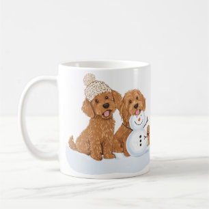Winter Goldendoodle Dog Cute Snowman Coffee Mug