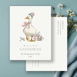 Winter Goose Christmas Funny Merry Goosmas Postcard