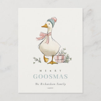 Winter Goose Christmas Funny Merry Goosmas  Postcard