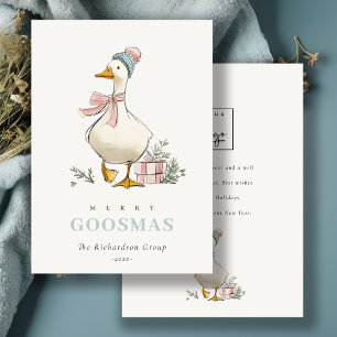 Winter Goose Christmas Goosmas Corporate Logo Holiday Card