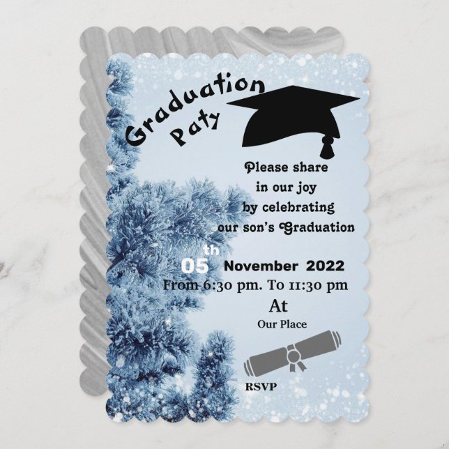 Winter Graduation  Invitation (Front/Back)
