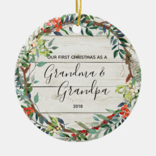 Winter Grandma & Grandpa 1st Christmas Ornament