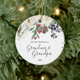 Winter Grandma & Grandpa First Christmas Ornament