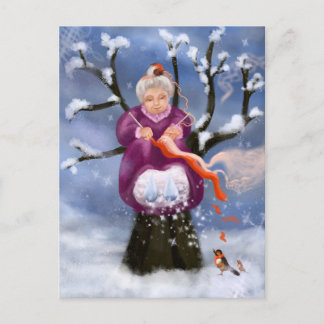 Winter Granny Grandma of Winter Postcard