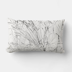Winter Grass In Snow Lumbar Cushion