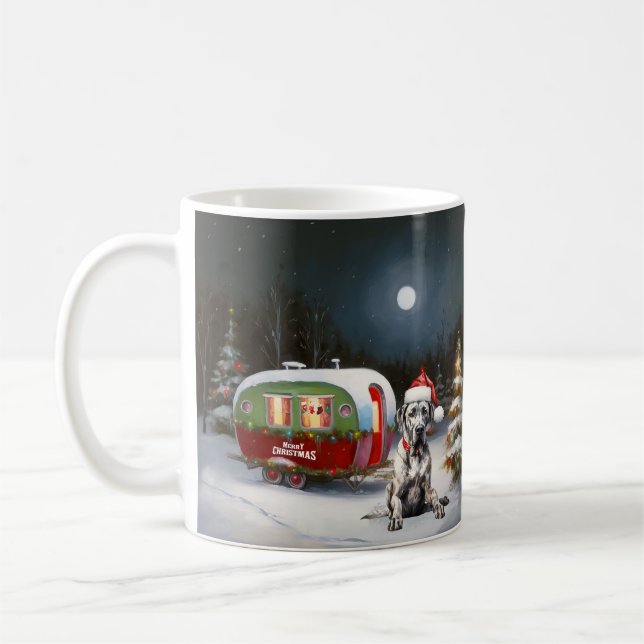 Winter Great Dane Caravan Christmas Adventure Coffee Mug (Left)