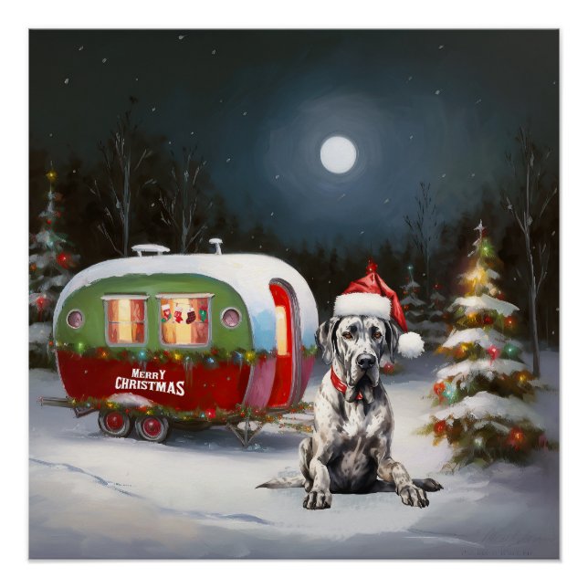 Winter Great Dane Caravan Christmas Adventure Poster (Front)