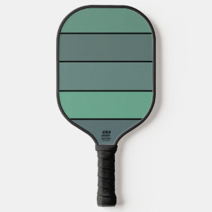 Winter Green And Grey Stripes On Watercolor Paper Pickleball Paddle