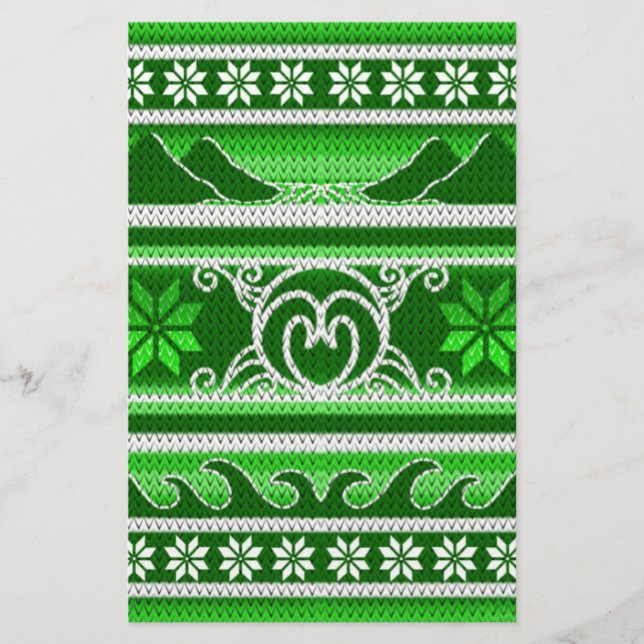 Winter Green Nordic Design Stationery (Front)