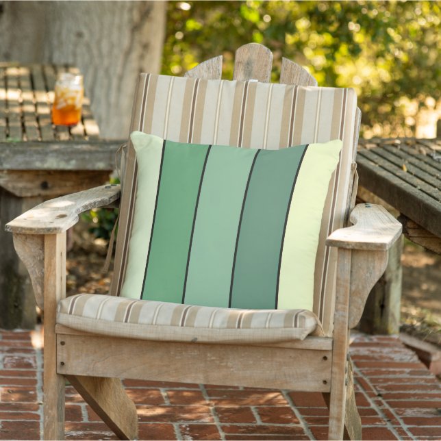 Winter Green Yellow Stripes On Watercolor Paper  Cushion (Chair)