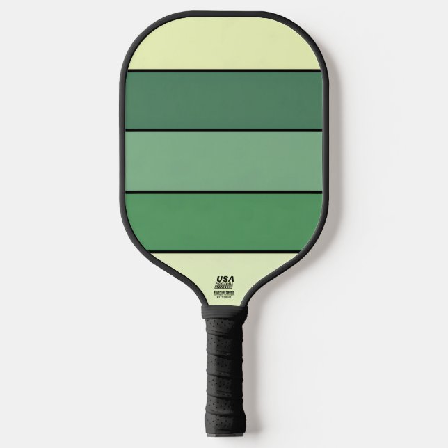 Winter Green Yellow Stripes On Watercolor Paper  Pickleball Paddle (Front)